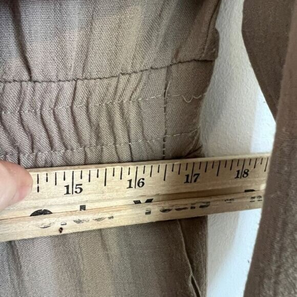 Handmade Womens Large Taupe Grey Long Sleeve Embellished Jewel Neckline Jumpsuit - Picture 6 of 11